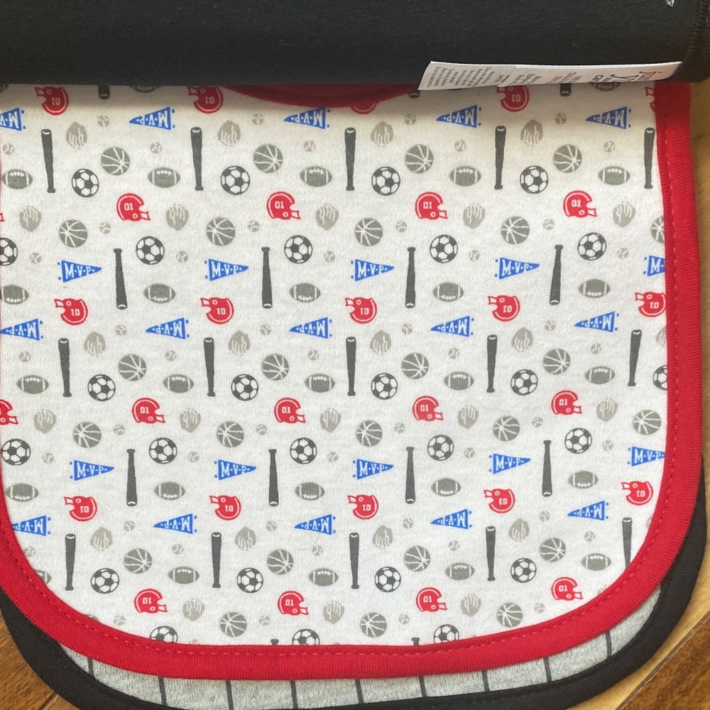 Carter's Red and Black Baby Bib Set - Picture 4 of 7